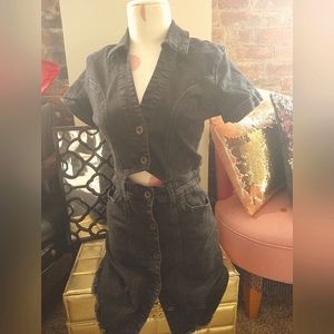 Zara keyhole denim dress